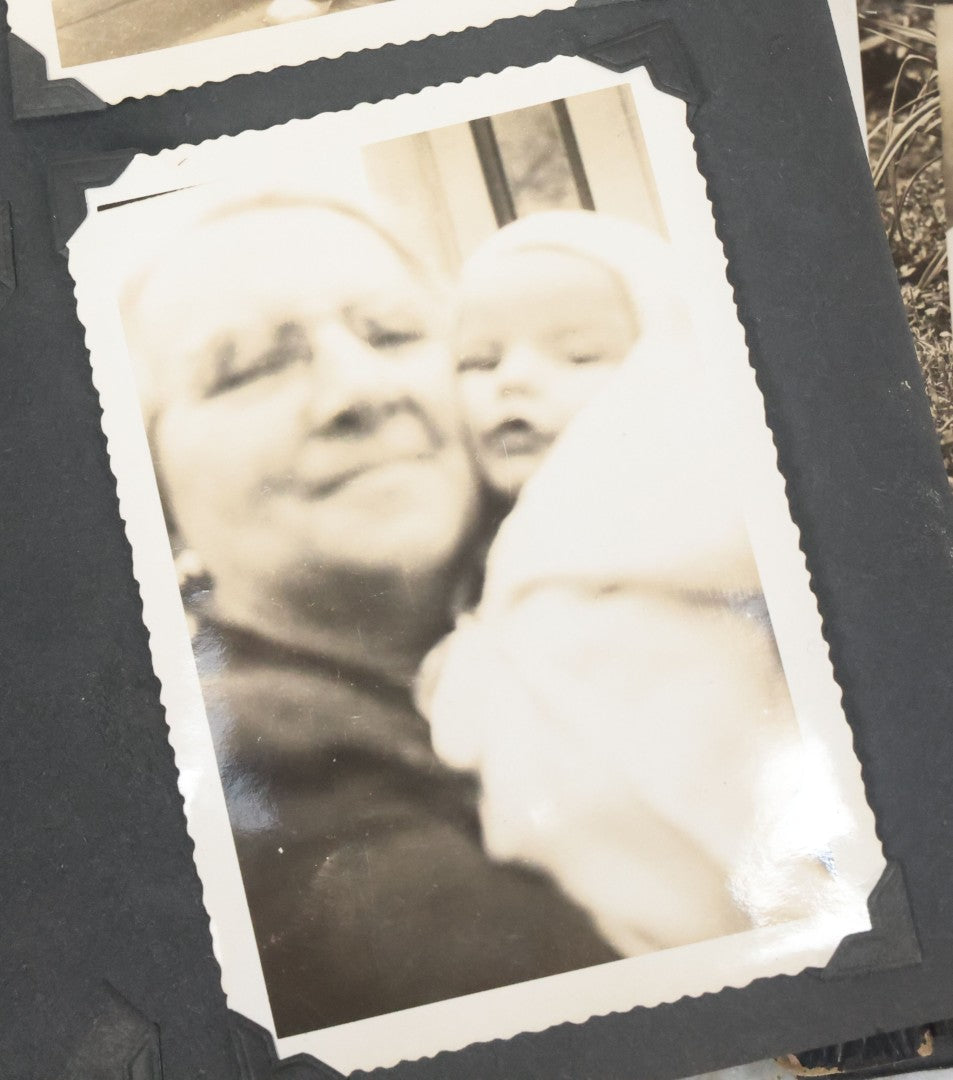 Lot 076 - Vintage Snapshot Photo Album Containing Mostly Photos Of Children And Family And Photos Of Times Square, New York City, Wedding Photos, With Pirate On Cover, Circa 1940s, Note Cover Detached, All Photos Pictured