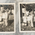 Lot 077 - Pair Of Vintage Snapshot Photographs Of 3 Children In Costume With Masks On Halloween, Circa 1944