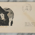 Lot 078 - Vintage Halloween Envelope With Laughing Witch And Flying Bats From Halloween 1939, Postmarked October 31, 1939, With Contents