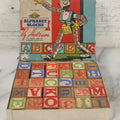 Lot 085 - Vintage Wooden Alphabet Blocks By Halsam, No. 3020, Complete Set In Original Box With Robot On Cover