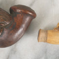 Lot 094 - Pair Of Vintage Carved Pipes With No Stems, Including Dog And Man With Mutton Chops
