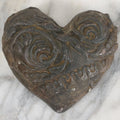 Lot 105 - Vintage Molded Concrete Decorated Heart Wall Hanger With Metal Hook