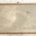Lot 005 - Antique Flush Mounted Boarded Photograph Of Seagulls Over San Francisco California By Willard E. Worden (1868-1946), Circa 1900, In Frame, Framed At Jordan Marsh Company, 13-5/8" x 9-5/8"
