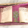Lot 015 - Antique Ladies Cuff Set Pair In Original Box, Missing Lid, With Paper Label, As Found, Note Wear To Box