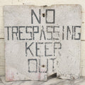 Lot 022 - Vintage "No Trespassing, Keep Out" Metal Sign With Chipping Paint, Note Bends, Deformations, Paint Loss, 16-3/4" x 16-1/4"