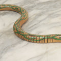Lot 027 - Vintage Novelty Articulated Wooden Snake Toy With Green And Black Coloring