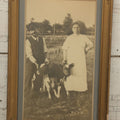 Lot 046 - Antique Framed Photograph Of A Couple With Two Baby Cow Calfs, 10-3/4" x 16-3/4"