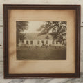 Lot 048 - Antique Framed Photograph Of People Gathered Outside Home, Photographed By Oluf Borup, Denmark, 13-1/8" x 12-1/2"