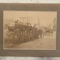 Lot 059 - Antique Boarded Photograph Of A Group Of Mostly Women Posing On A Long Horse Drawn Carriage. Shrink Wrapped With Mat