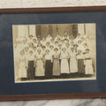 Lot 070 - Antique Framed And Matted Photograph Of An All Girl High School Class Standing On Stoop Of School, 10-5/8" x 7-5/8"