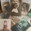 Lot 083 - Grouping Of Ten Antique And Vintage Photographic Postcards Of Women Including Cards With Green Tint, Girl With Flower In Her Hair, Etc., (Grouping C)