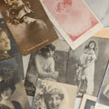 Lot 084 - Grouping Of Ten Antique And Vintage Photographic Postcards Of Women Including Woman In Garbage Pail Hat, French Beauty, "Hurry And Join Me," Etc., (Grouping D)