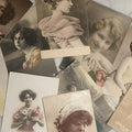Lot 086 - Grouping Of Ten Antique And Vintage Photographic Postcards Of Women Including Many With Hand Coloring, Tinting, Anniversary Card, Etc., (Grouping F)