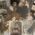 Lot 087 - Grouping Of Ten Antique And Vintage Photographic Postcards Of Women Including Many With Hand Coloring, Tinting, "Lest We Forget," Etc., (Grouping G)
