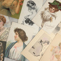 Lot 088 - Grouping Of Ten Antique And Vintage Illustrated Postcards Of Women Including Woman With Glitter, Harrison Fisher Girl, Slumberland, Etc., (Grouping H)