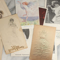 Lot 090 - Grouping Of Ten Antique And Vintage Illustrated Postcards Of Women Including "Anticipation", "With Best Wishes", Embossed "Ready For Water" Card, Etc., (Grouping J)