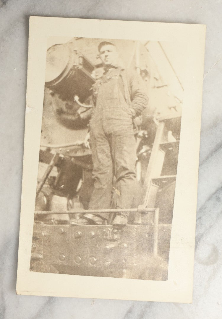 Lot 096 - Grouping Of Three Antique Occupational Real Photo Postcards R.P.P.C. Of Railroad Workers On The Job