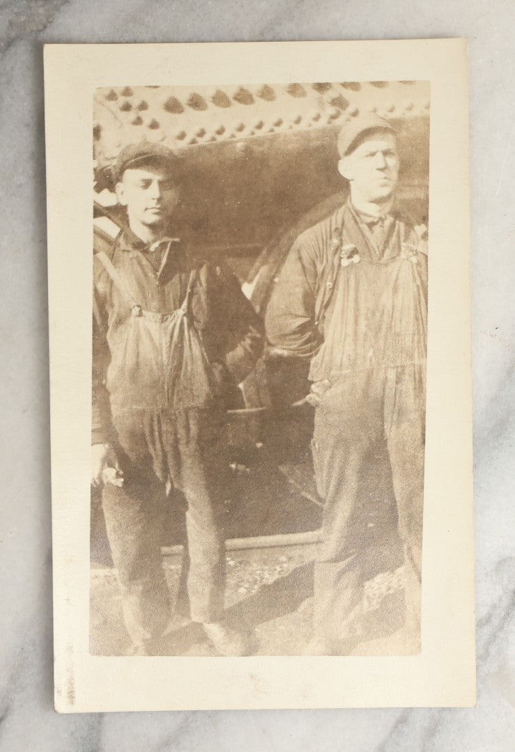 Lot 096 - Grouping Of Three Antique Occupational Real Photo Postcards R.P.P.C. Of Railroad Workers On The Job