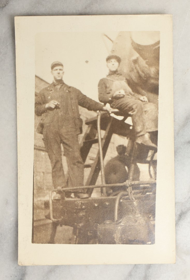 Lot 096 - Grouping Of Three Antique Occupational Real Photo Postcards R.P.P.C. Of Railroad Workers On The Job