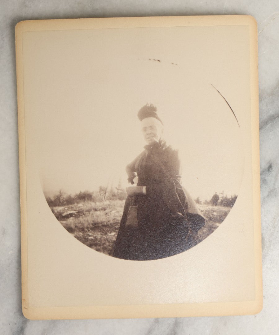 Lot 097 - Grouping Of Thirteen Antique Boarded Photographs / Small Sized Cabinet Cards Of A Group Of People Enjoying A Picnic Outing, Including Photos On Horse Drawn Carriage, With Cow, Etc.