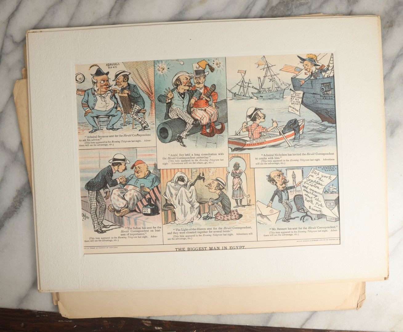 Lot 099 - Grouping Of Eleven Antique Prints From Puck Magazine, Late 19th Century, With Many Satirical, Political Subjects