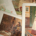 Lot 100 - Grouping Of Four Antique Chromolithograph Prints Including Monkey And Dog, Children, Etc.