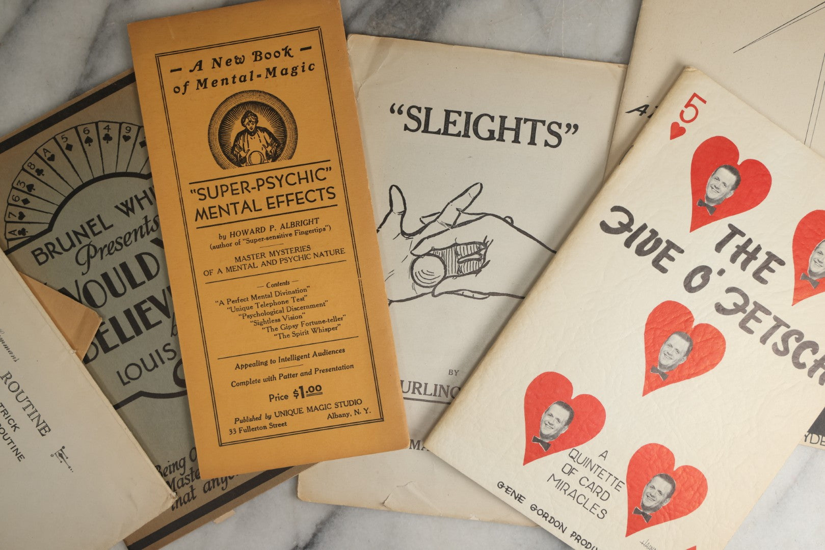 Lot 103 - Grouping Of Vintage Magic Ephemera Including Card Trick Booklets, Sleight Of Hand Booklet, Etc. 8+ Pieces
