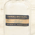 Lot 025 - Antique Lawrence Brothers Registered Pharmacists, Peabody, Massachusetts Glass Pharmacy Bottle With Handwritten Formaldehyde Poison Label