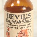 Lot 026 - Vintage Devil's English Fluid Lighter Fluid Bottle With Original Paper Label, Empty, By Devil Laboratories Co., Cincinnati Ohio, 15 Cent Size (B)
