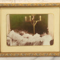 Lot 040 - Antique Celluloid Post-Mortem Photo Button Of A Baby's Funeral, Professionally Framed Behind Glass