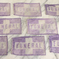 Lot 042 - Grouping Of Eight Vintage Purple Funeral Automobile Car Flags