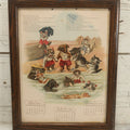 Lot 093 - Antique 1903 Anthropomorphic Cat And Dog Whimsical Illustrated Calendar, Illustrated By C.L. Van Vredenburgh, July, August, September, Copyright 1901, Gray Lithography Company, New York
