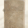 Lot 101 - Vintage Sterling Silver Cigarette Lighter With Etched Flower Motif