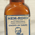 Lot 004 - Antique Hem-Roid Pile Treatment Pill Bottle, With Paper Label, Dr. Leonhardt Co., Buffalo, N.Y.