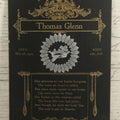 Lot 012 - Antique Memorial Funeral Cabinet Card For Thomas Glenn, Died March 26, 1900, Aged 42 Years