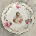 Lot 024 - Antique Transferware Saucer Plate With Portrait Of Madame Juliette Recamier, French Socialite, Marked Bavaria