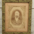 Lot 032 - Antique Boarded Photograph Of Bearded Man, With Lock Of Gray Hair, M.H. Anderson, Photographer, Harlansburg, Pennsylvania, Note Hair Likely Added Later, Professionally Framed In Modern Frame