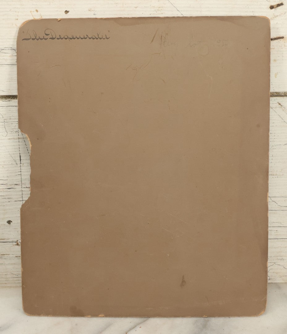 Lot 098 - Antique Boarded Photograph Of Friends Goofing Off, Smoking Pipes, Two Women And Five Men, Titled "The Degenerates" On Verso, Note Loss To Right Side Of Board