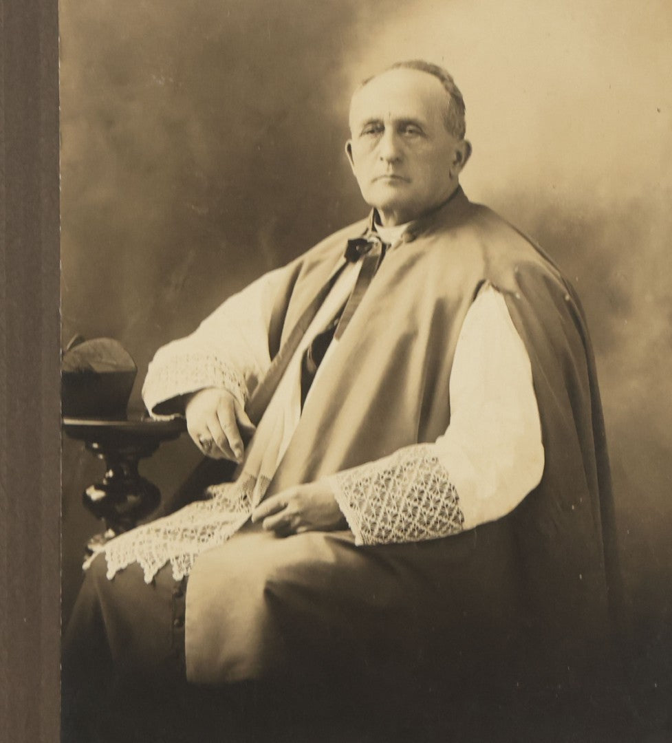 Lot 105 - Grouping Of Three Antique Photographs Including Two Priests, A Church, And A Photo Album With Assorted Snapshot Photographs