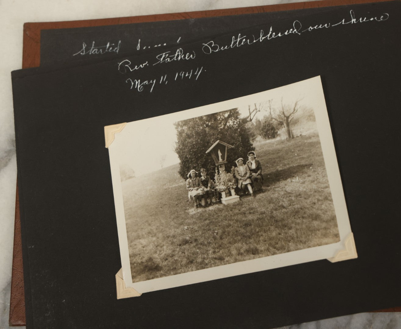 Lot 105 - Grouping Of Three Antique Photographs Including Two Priests, A Church, And A Photo Album With Assorted Snapshot Photographs
