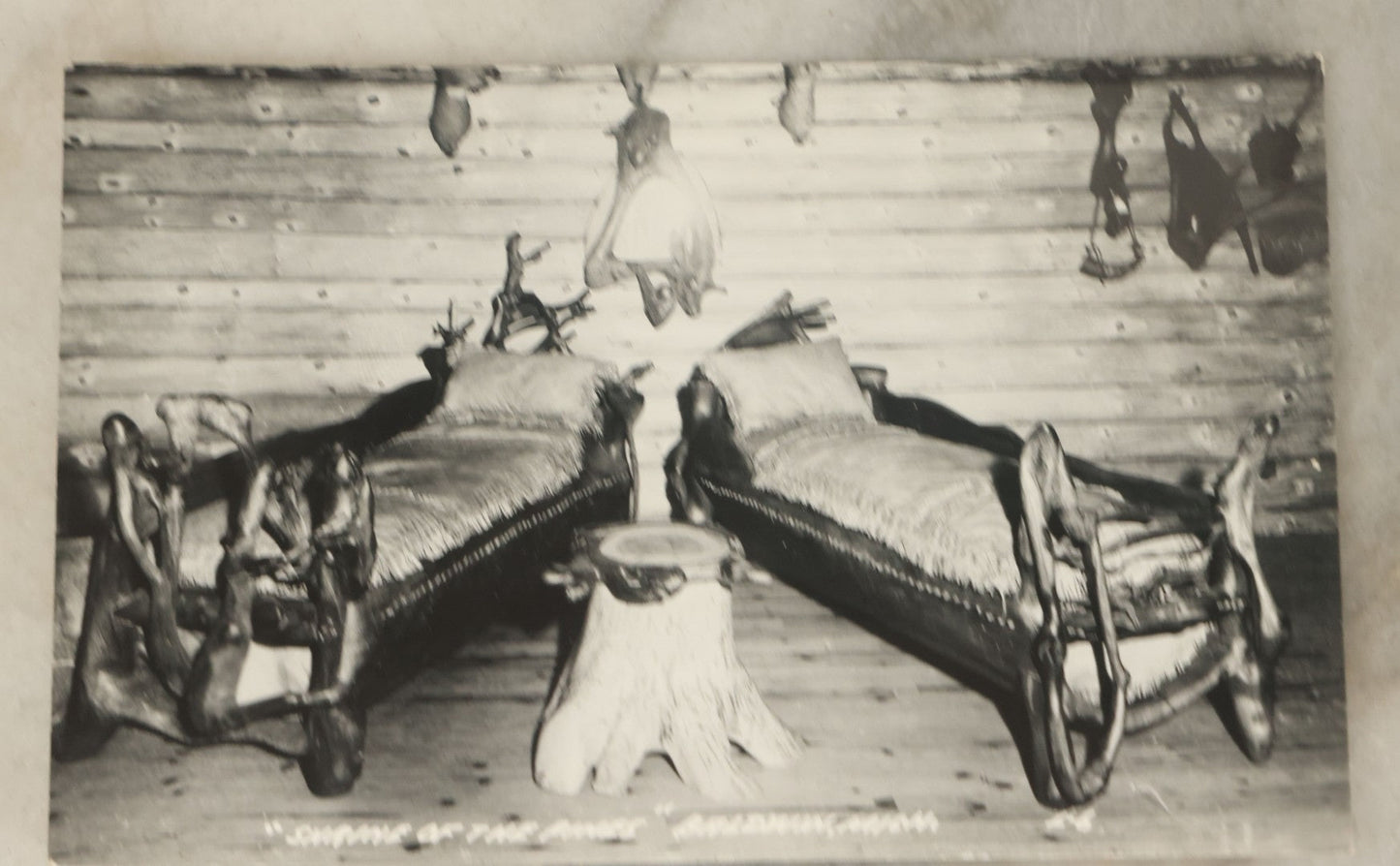 Lot 121 - Grouping Of Six Vintage Souvenir Photo Postcards Of "Shrine Of The Pines," Baldwin, Michigan, Depicting A Hunting Lodge With Taxidermy, Antlers, Etc., Printed By The L.L. Cook Co., Milwaukee, Wisconsin