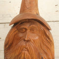 Lot 007 - Vintage Hand Carved Wooden Wizard Folk Art Sculpture, Artist Signed, David Smus, 1990