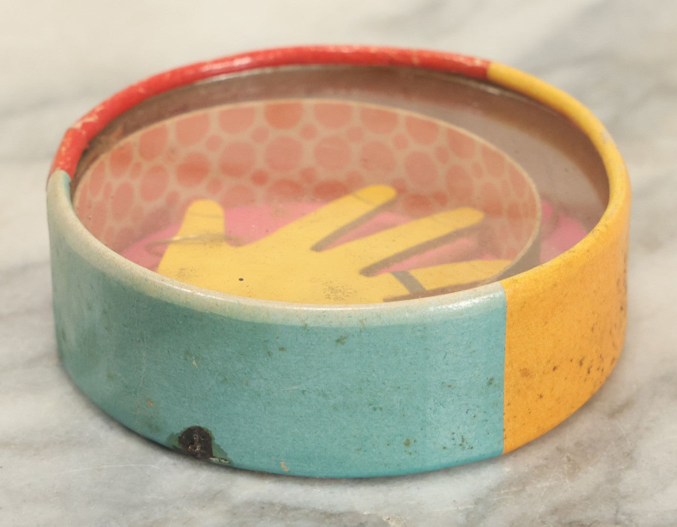 Lot 125 - Vintage Dexterity Game Toy With Hand, Rings, Made In Japan