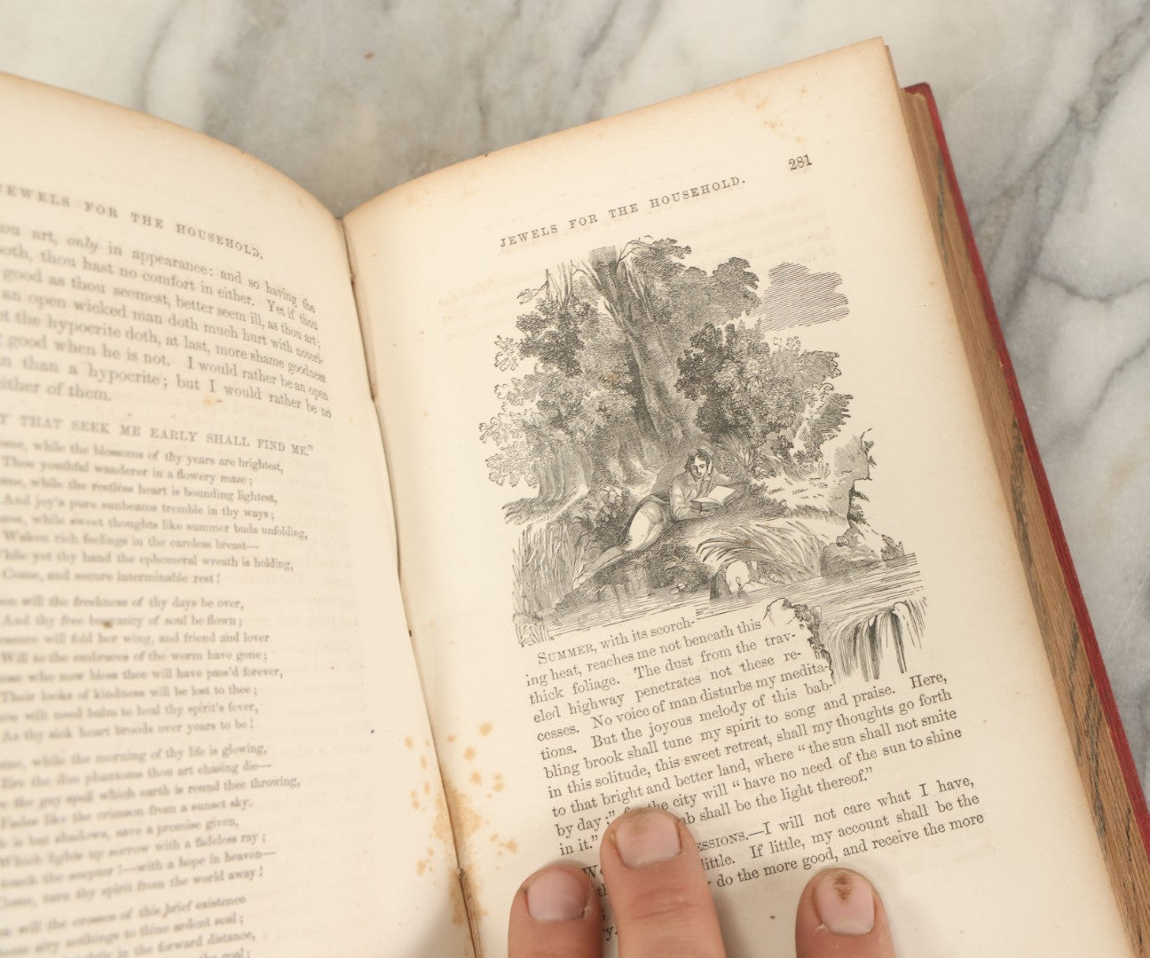 Lot 131 - "Jewels For The Household; Or Selections Of Thought And Anecdote For Family Reading" Antique Book By Tryon Edwards, D.D., Case, Tiffany, & Co., Publishers, Hartford, 1857, Illustrated