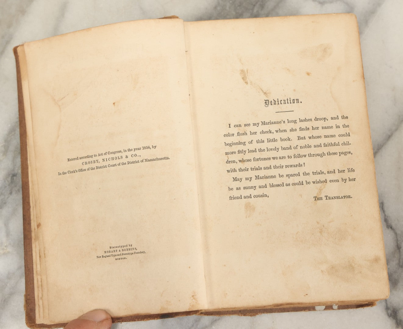 Lot 132 - "Children's Trials; Or, The Little Rope-Dancers And Other Tales" Antique Book By August Linden, Translated From German By Trauer Mantel, Crosby, Nichols, & Co., Boston, And Evans & Dickerson, N.Y., 1855, Illustrated With Color Lithographs