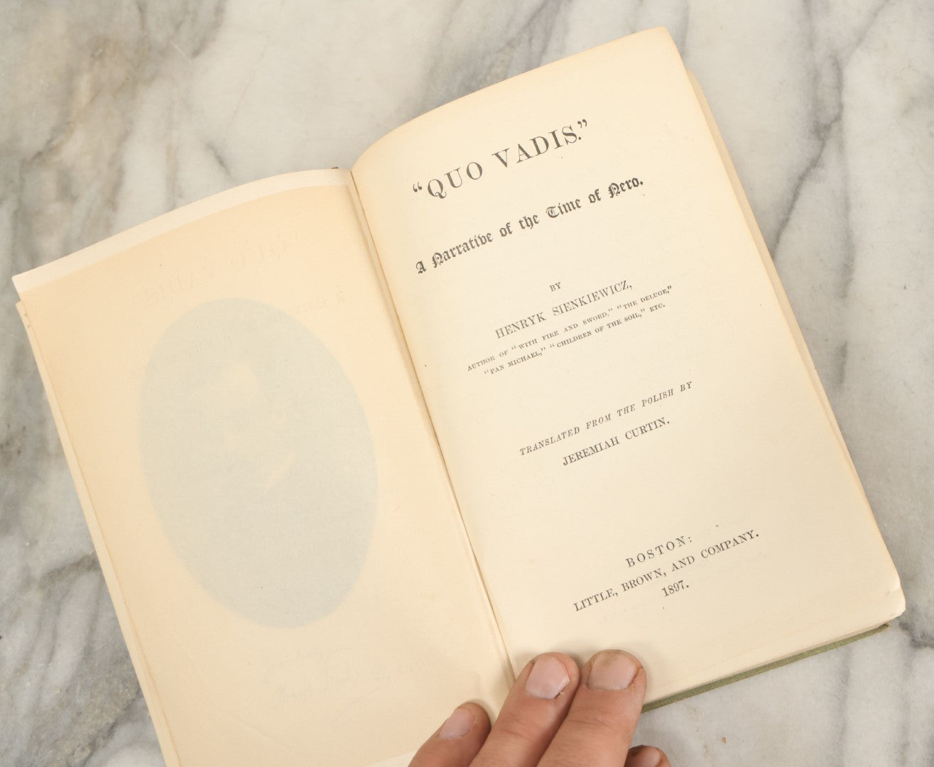 Lot 134 - "Quo Vadis: A Narrative Of The Time Of Nero" Antique Book By Henryk Sienkiewicz, Popular Edition, Translated From The Polish By Jeremiah Curtin, Little, Brown, And Company, Publishers, Boston, 1897, Illustrated