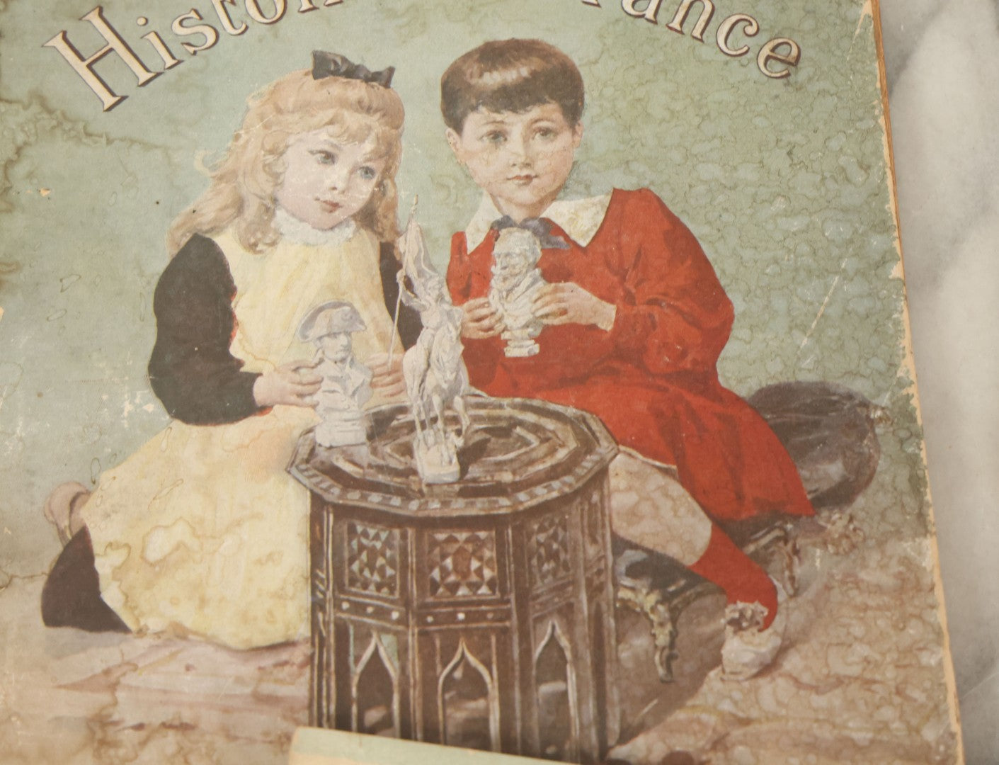 Lot 139 - Grouping Of Six Antique Children's Books Including "Mon Histoire De France," "The Overall Boys," "The Vineyard," "Nursery Rhymes," And Others, Fair To Poor Condition 