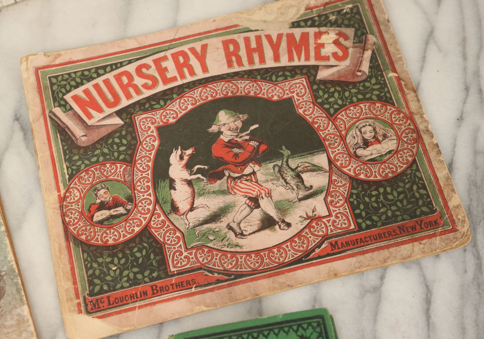 Lot 139 - Grouping Of Six Antique Children's Books Including "Mon Histoire De France," "The Overall Boys," "The Vineyard," "Nursery Rhymes," And Others, Fair To Poor Condition 