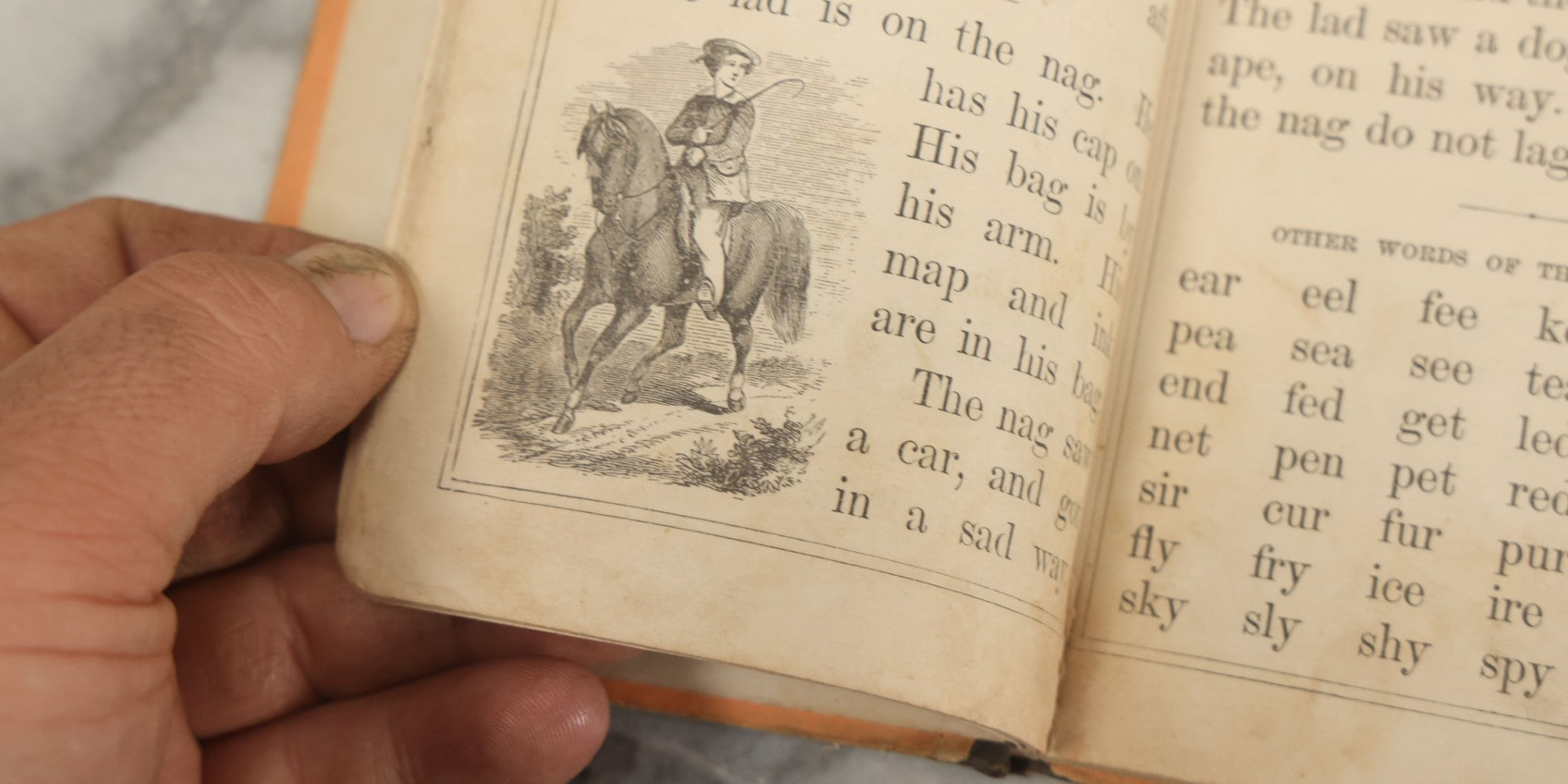 Lot 139 - Grouping Of Six Antique Children's Books Including "Mon Histoire De France," "The Overall Boys," "The Vineyard," "Nursery Rhymes," And Others, Fair To Poor Condition 