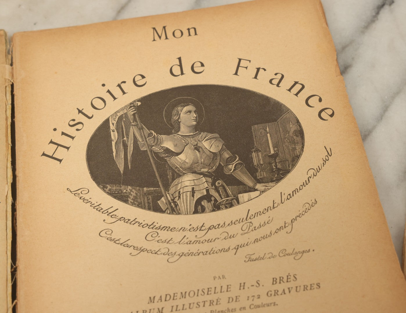 Lot 139 - Grouping Of Six Antique Children's Books Including "Mon Histoire De France," "The Overall Boys," "The Vineyard," "Nursery Rhymes," And Others, Fair To Poor Condition 